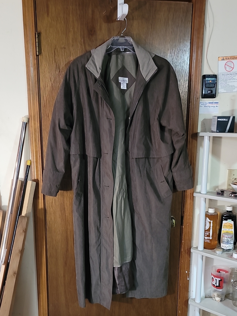 Vintage Sue Brett Womans Long Brown Trench/Rain Coat EUC